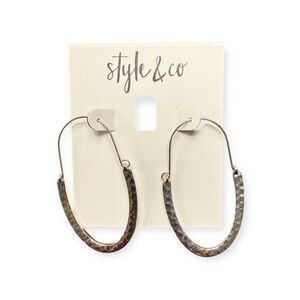Style & Co. Hammered Silver Hoop Earrings